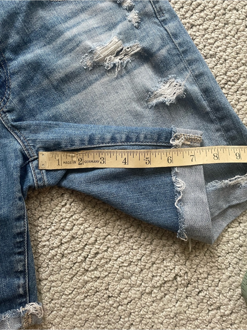 AG Adriano Goldschmied Nikki Short Light Blue Distressed Rolled Cuff Jean Shorts - Picture 14 of 14